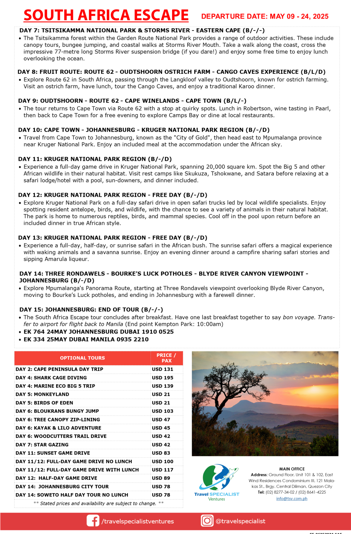 15 DAYS SOUTH AFRICA ESCAPE - ALL-IN P2