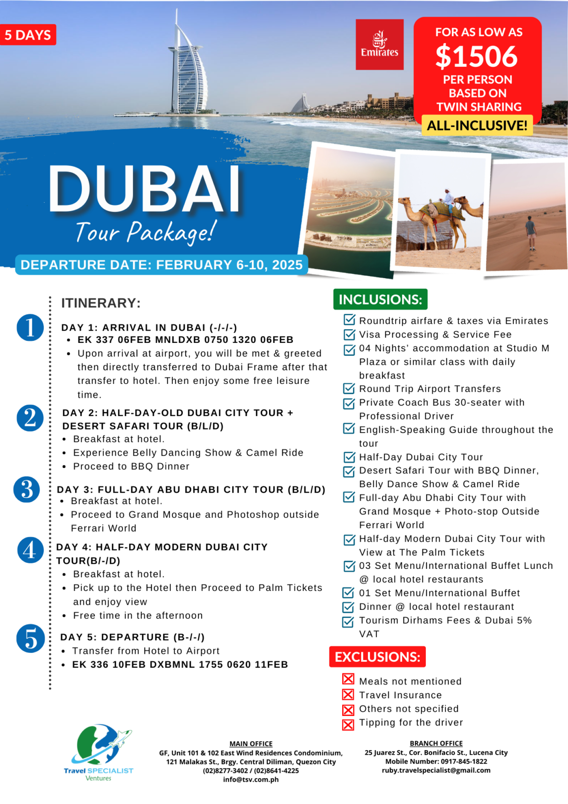 DUBAI TOUR PACKAGE 2025