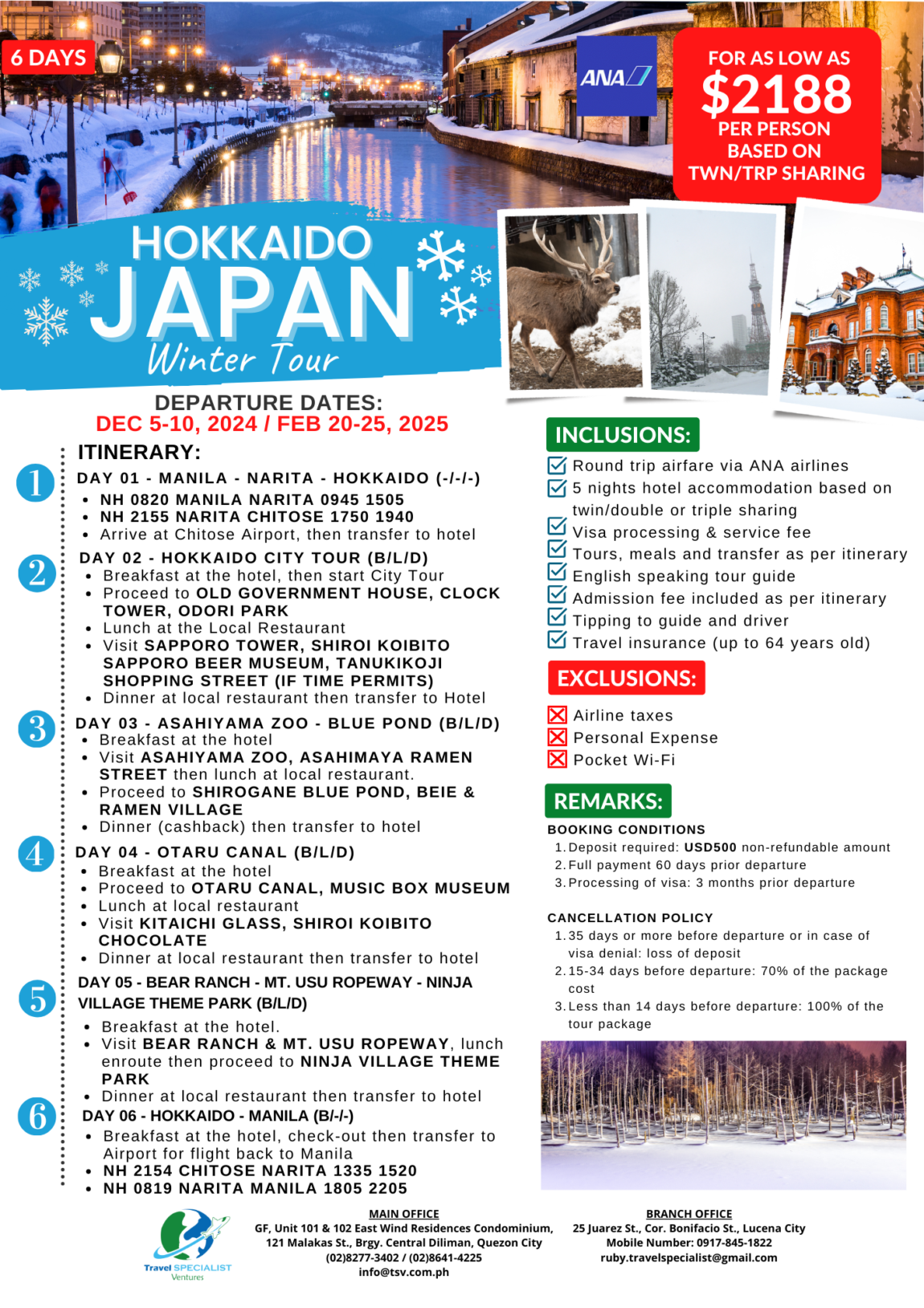 HOKKAIDO WINTER TOUR 2024-2025