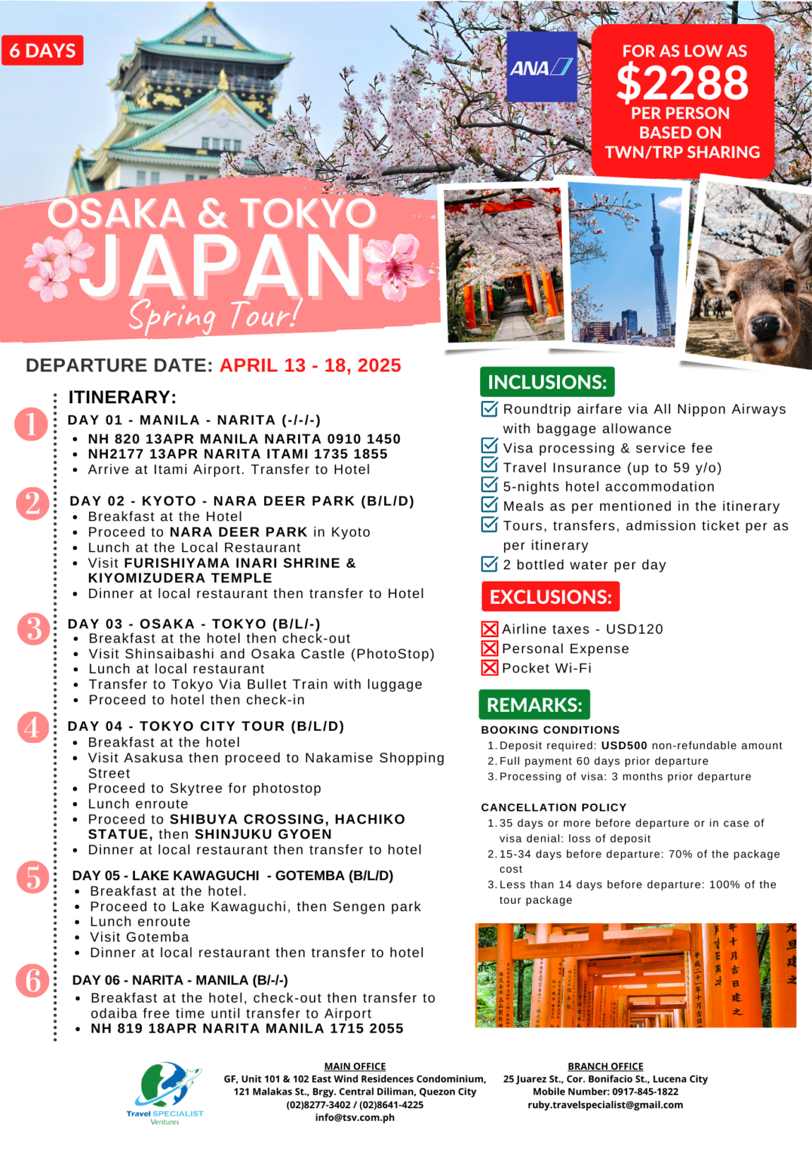 OSAKA-TOKYO JAPAN SPRING 2025