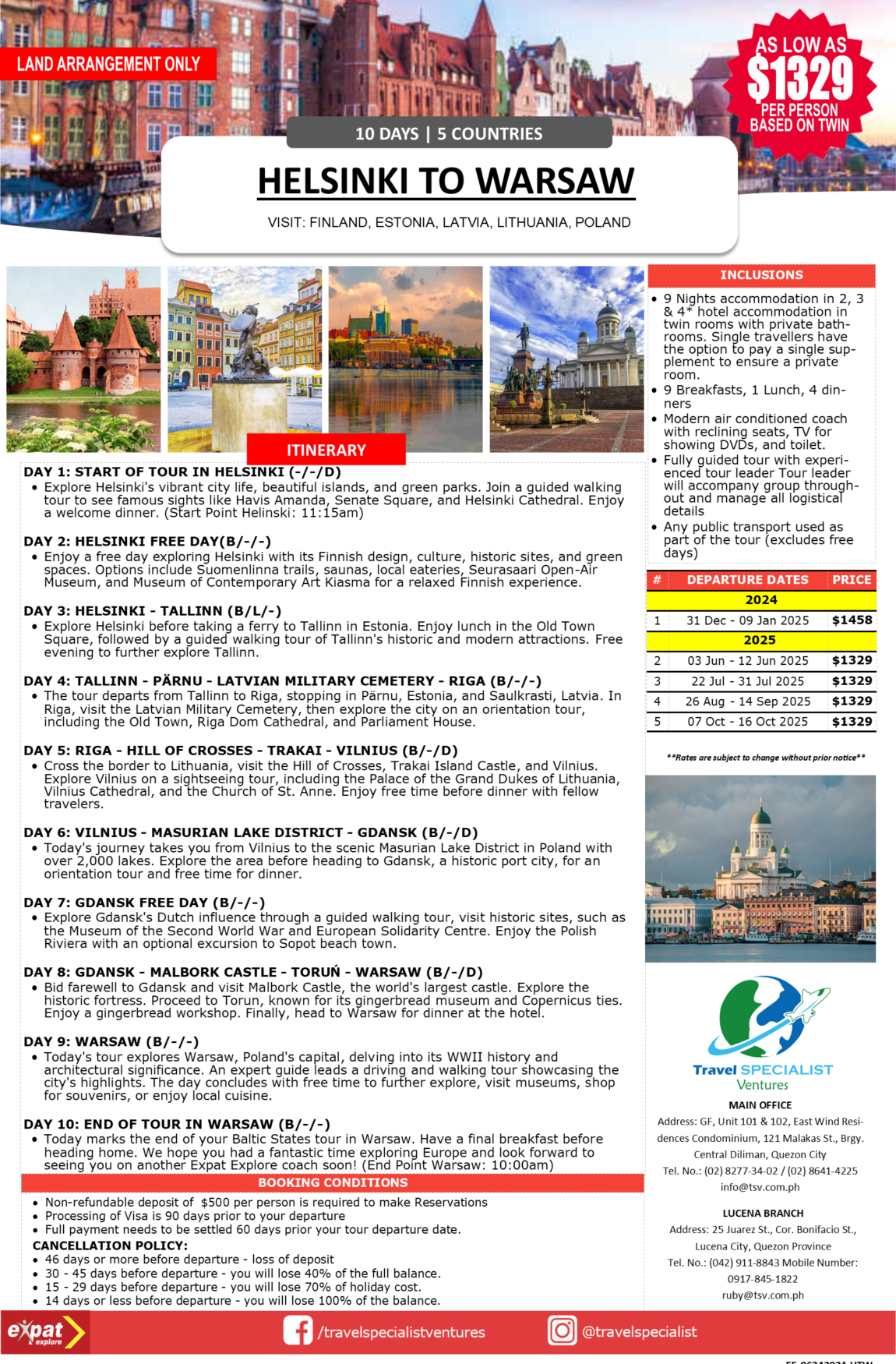 10 DAYS HELSINKI TO WARSAW TOUR