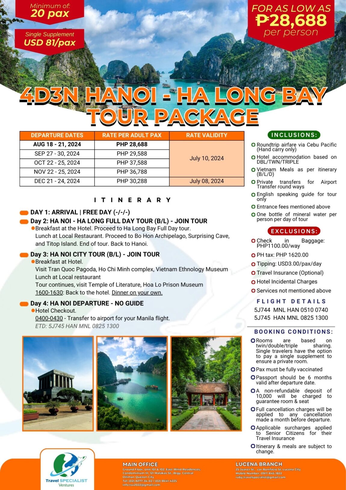 4D3N Hanoi-Halong UP RATE