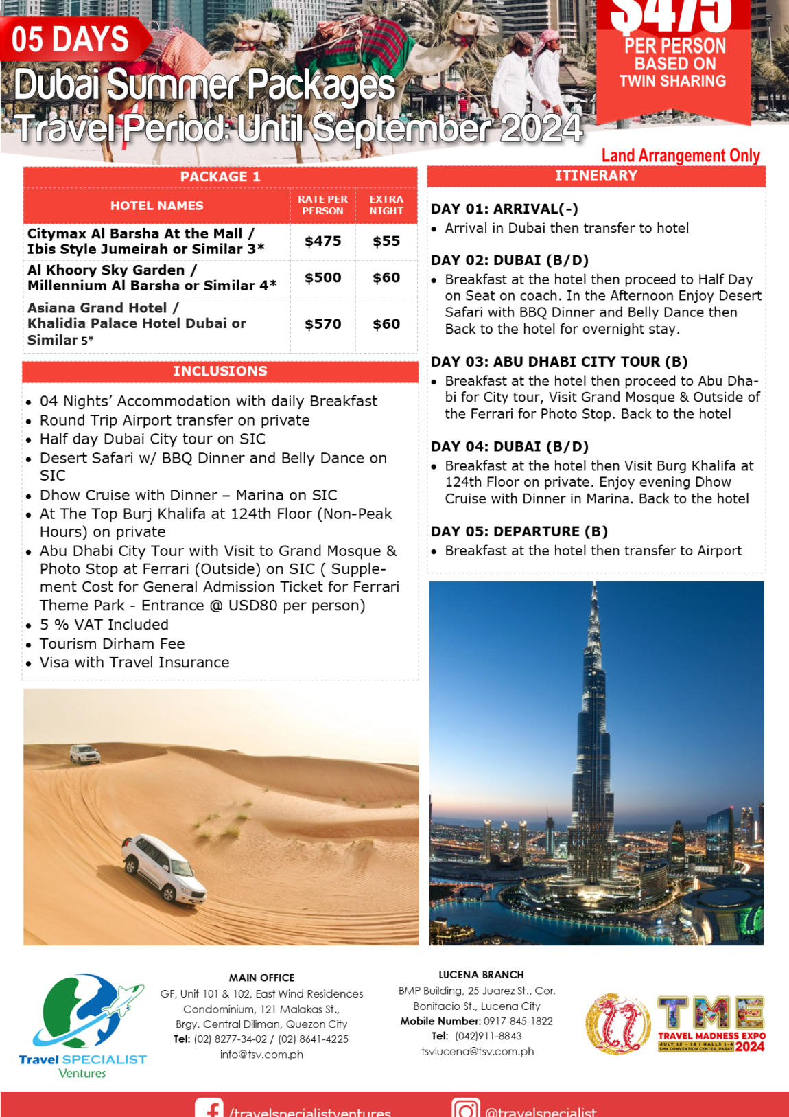 TME2024 Dubai Summer Packages P1